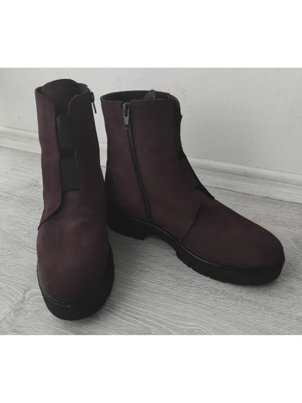 Ghete S77 EU 39 | Burgundy, Piele naturală - Image 2