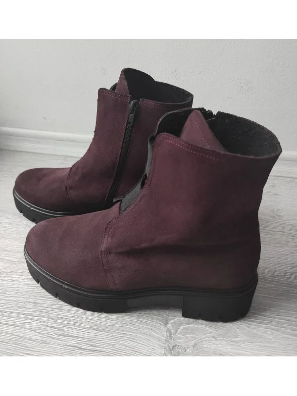 Ghete S77 EU 39 | Burgundy, Piele naturală - Image 3