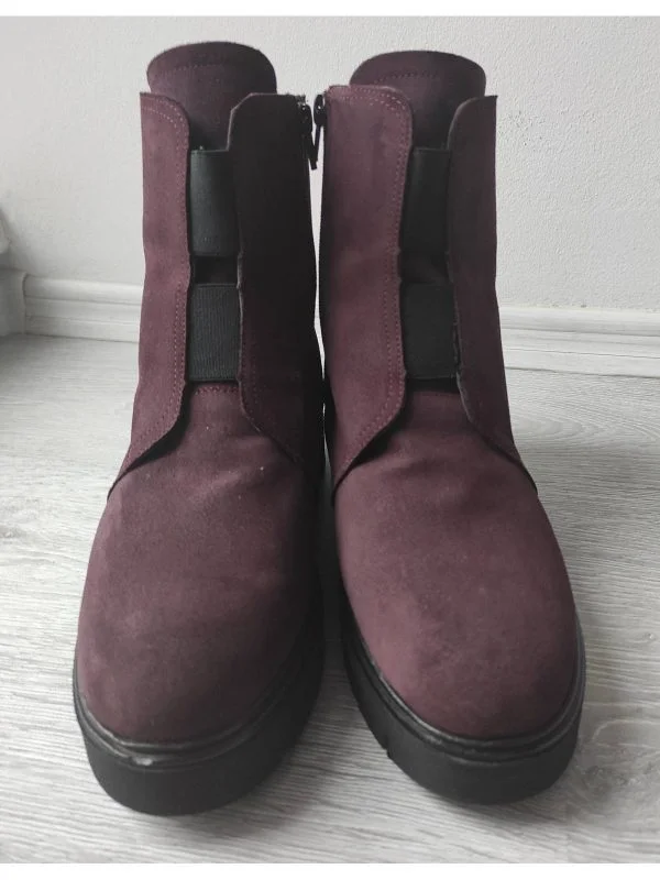 Ghete S77 EU 39 | Burgundy, Piele naturală - Image 4