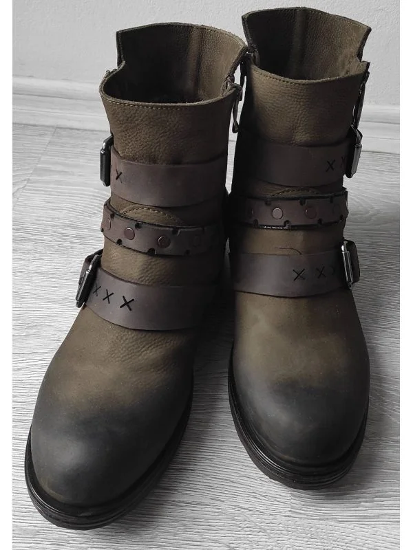 Ghete S77 EU 39 | Khaki, Piele naturală - Image 3
