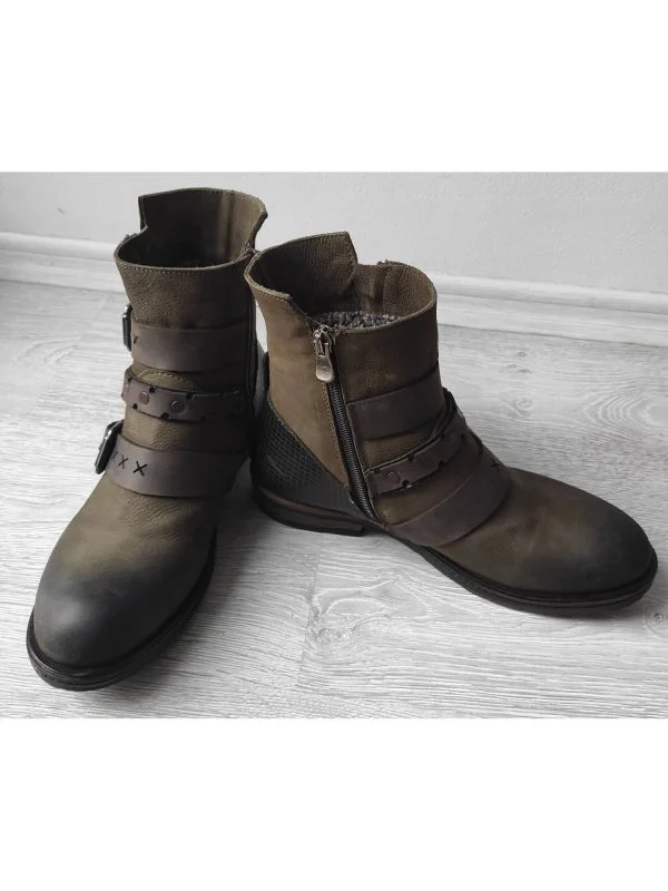 Ghete S77 EU 39 | Khaki, Piele naturală - Image 4