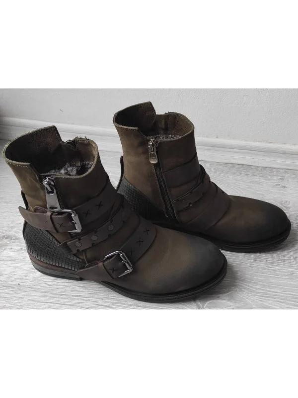 Ghete S77 EU 39 | Khaki, Piele naturală - Image 5
