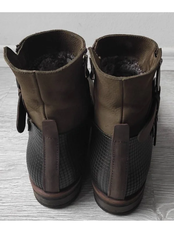 Ghete S77 EU 39 | Khaki, Piele naturală - Image 6