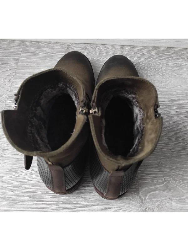 Ghete S77 EU 39 | Khaki, Piele naturală - Image 7