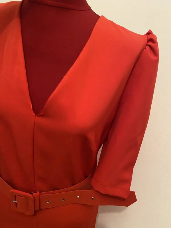 Rochie de seară STARSHINERS L | Roșu, Midi - Image 3