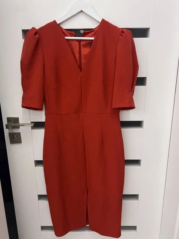 Rochie de seară STARSHINERS L | Roșu, Midi - Image 6