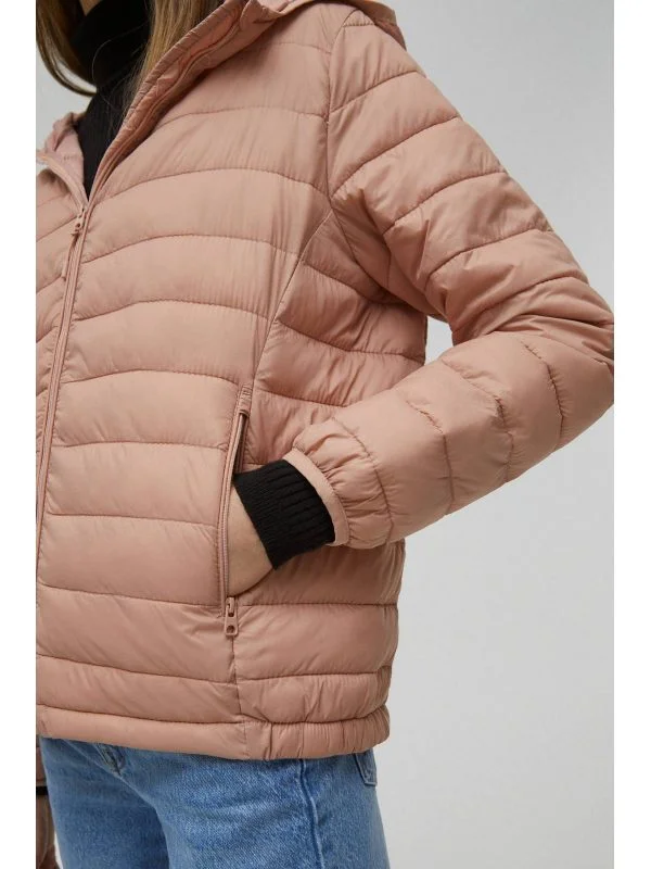 Geacă matlasată Pull&Bear M | Roz, Fără glugă, Pânză - Image 3