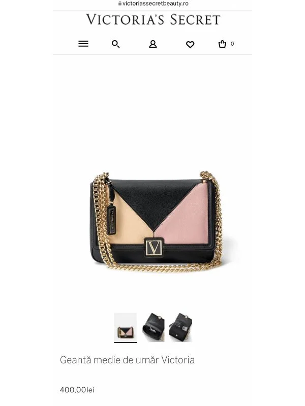 Geantă de umăr Victoria's Secret | Negru, Piele ecologică - Image 6