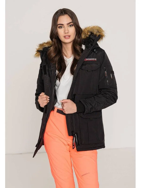 Geacă de iarnă Geographical Norway M | Negru, Cu glugă, Poliester - Image 2