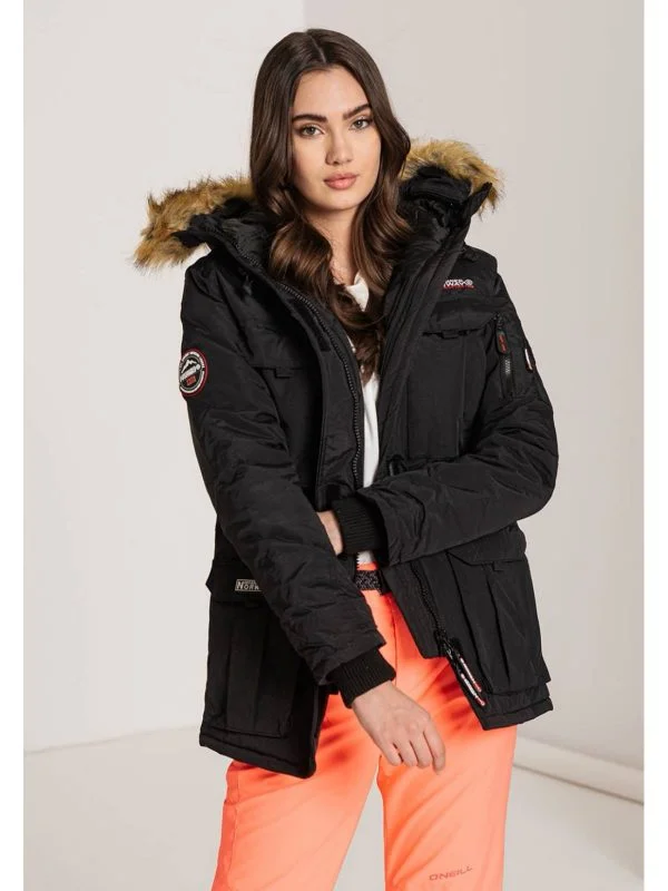Geacă de iarnă Geographical Norway M | Negru, Cu glugă, Poliester - Image 3
