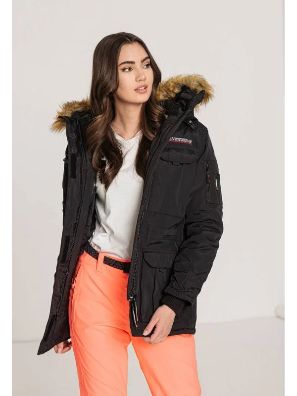 Geacă de iarnă Geographical Norway M | Negru, Cu glugă, Poliester - Image 7