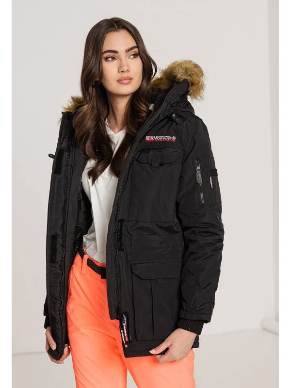 Geacă de iarnă Geographical Norway M | Negru, Cu glugă, Poliester - Image 5