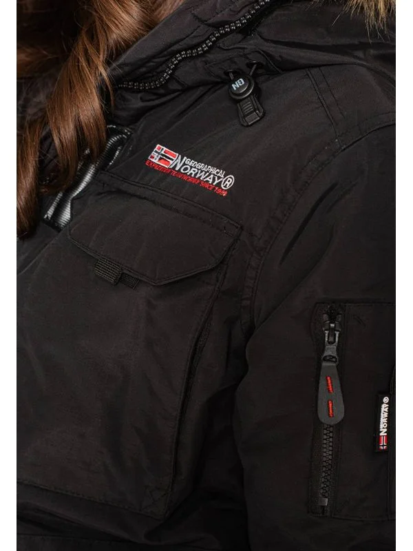 Geacă de iarnă Geographical Norway M | Negru, Cu glugă, Poliester - Image 8