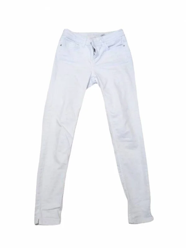 Blugi Zara EU 36 | Alb, Lungi, Bumbac