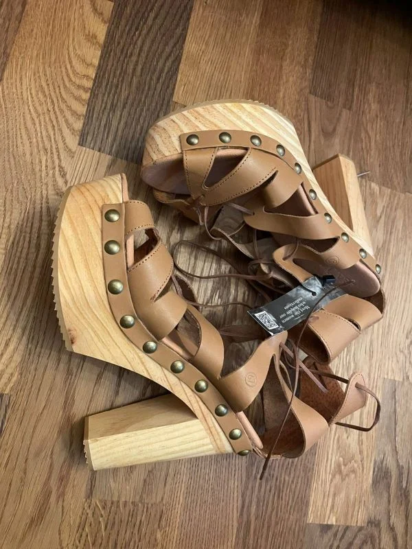 Sandale cu toc SIXTYSEVEN EU 38 | Crem, Piele naturală - Image 3