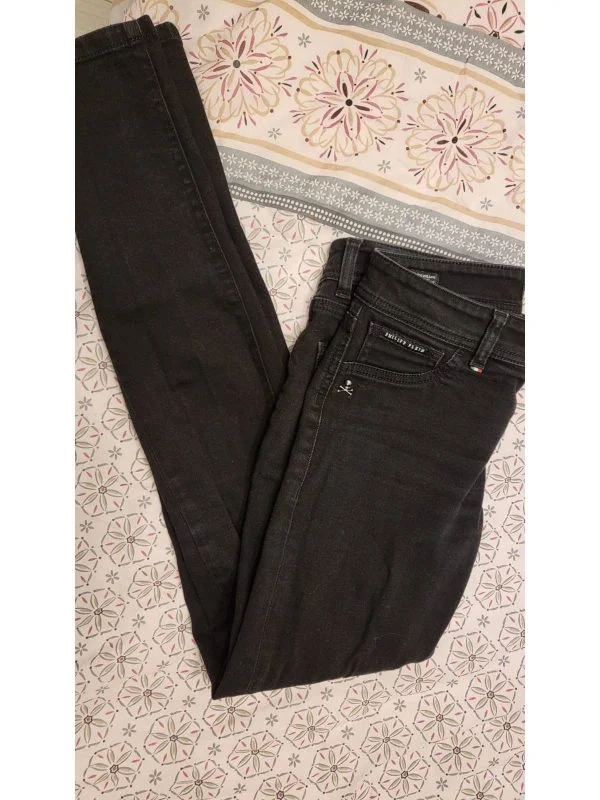 Blugi Philipp Plein S | Negru, Lungi, Denim - Image 7