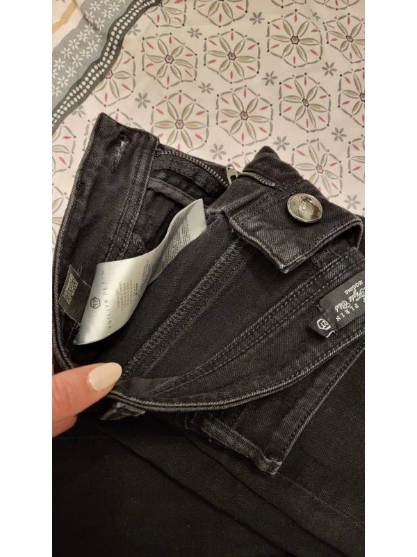 Blugi Philipp Plein S | Negru, Lungi, Denim - Image 8