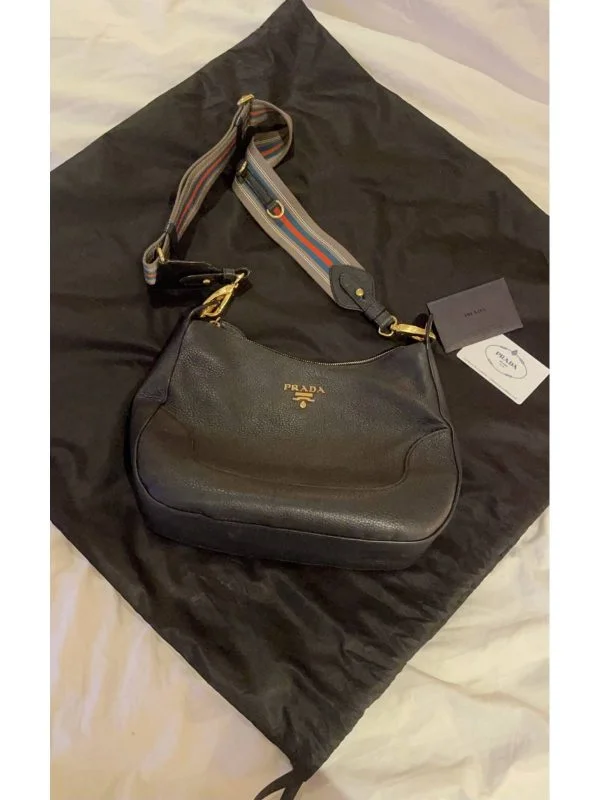 Geantă de umăr Prada | Negru, Piele naturală - Image 7