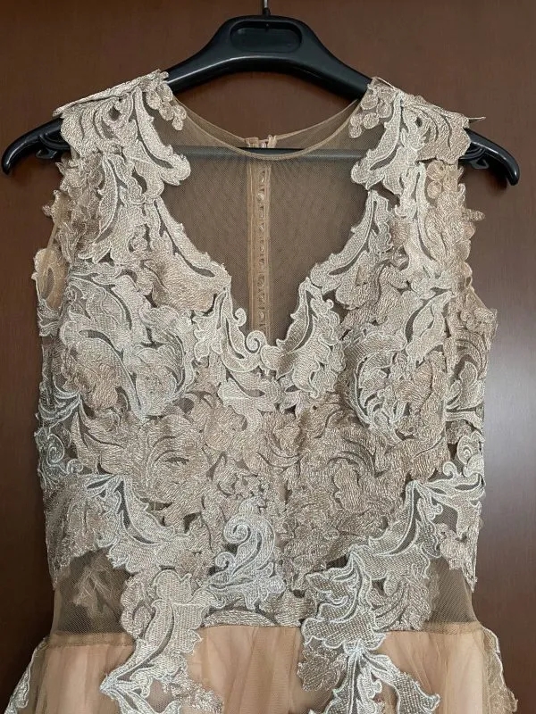 Rochie de seară IRINA ROSS ATELIER XS | Crem, Maxi, Pânză - Image 2