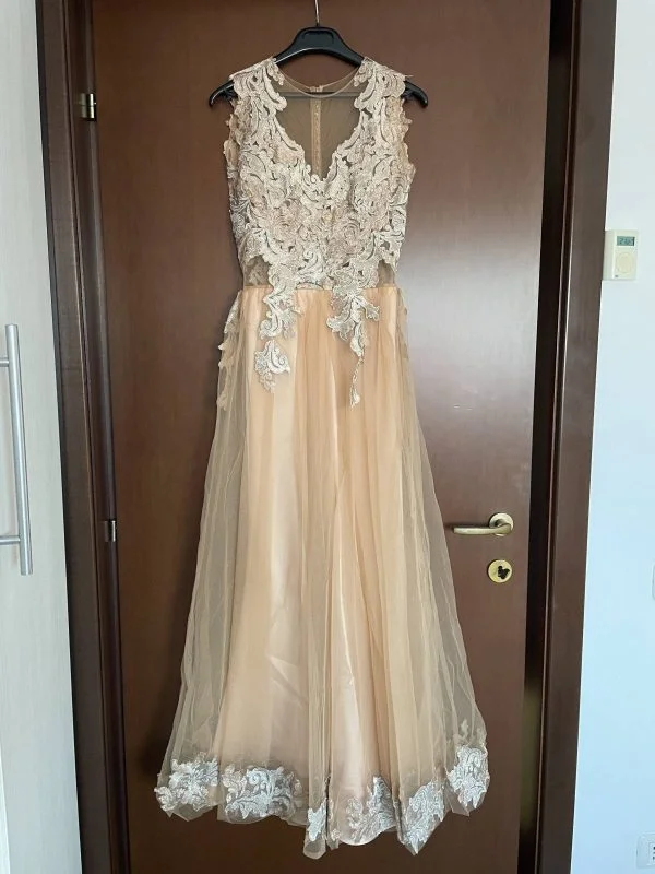 Rochie de seară IRINA ROSS ATELIER XS | Crem, Maxi, Pânză - Image 3