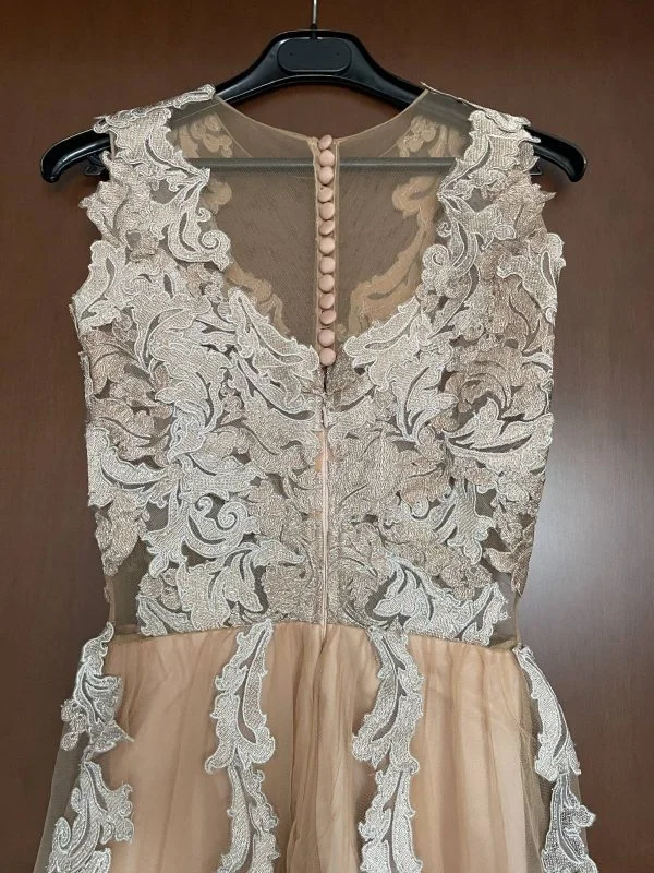 Rochie de seară IRINA ROSS ATELIER XS | Crem, Maxi, Pânză - Image 5