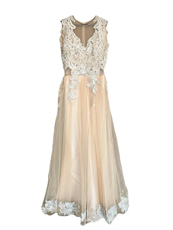 Rochie de seară IRINA ROSS ATELIER XS | Crem, Maxi, Pânză