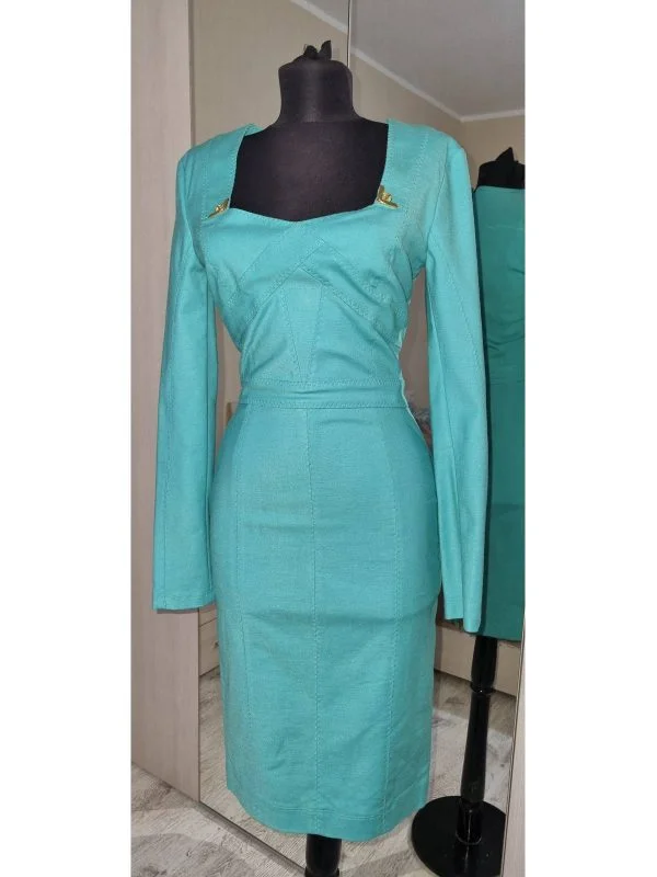 Rochie office Class Roberto Cavalli M | Turcoaz, Midi - Image 7