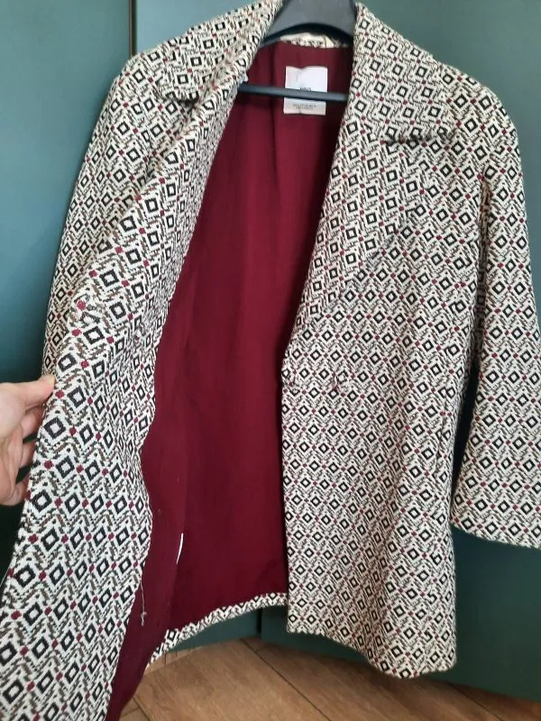 Palton lung Mango S | Bej, Fără glugă - Image 3