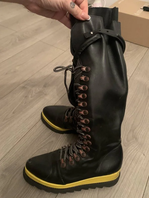 Ghete Mihaela Glavan EU 37 | Negru, Piele naturală - Image 6