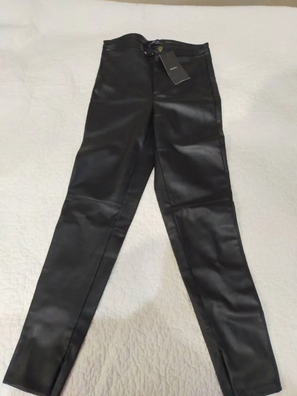 Pantaloni Bershka M | Negru, Lungi, Piele ecologică - Image 8