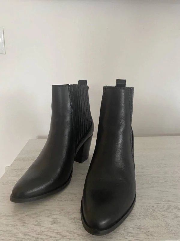 Ghete CLARKS EU 39 | Negru, Piele naturală - Image 8