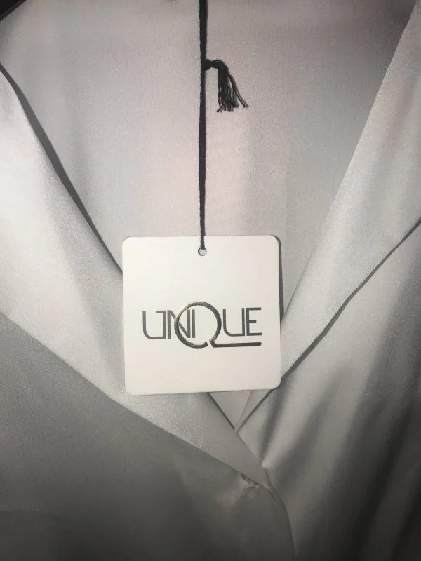 Rochie casual UNIQUE S-M | Alb, Midi, Mătase - Image 3