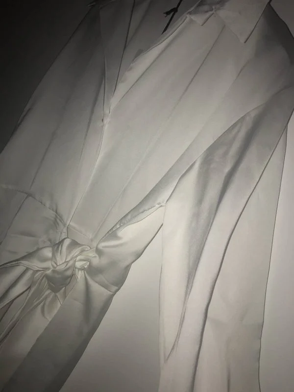 Rochie casual UNIQUE S-M | Alb, Midi, Mătase - Image 4