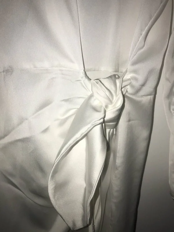 Rochie casual UNIQUE S-M | Alb, Midi, Mătase - Image 5