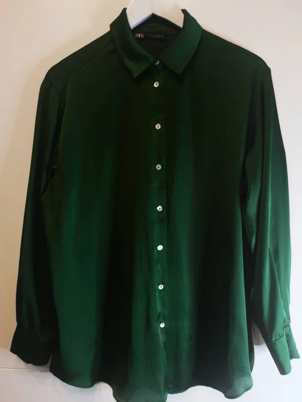 Cămașă Zara L | Khaki, Normal, Poliester - Image 2