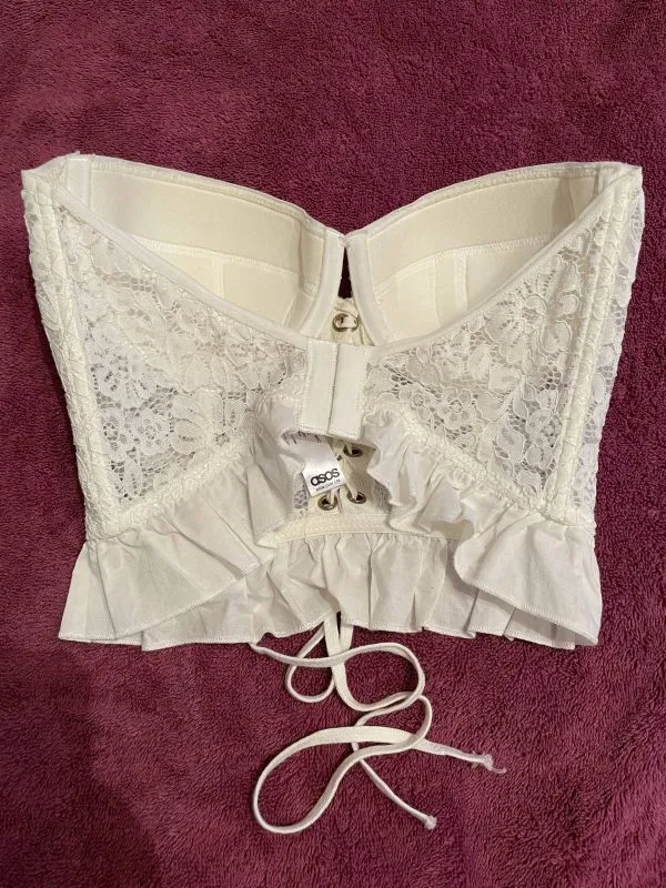 Top ASOS XS | Alb, Normal, Bumbac - Image 3