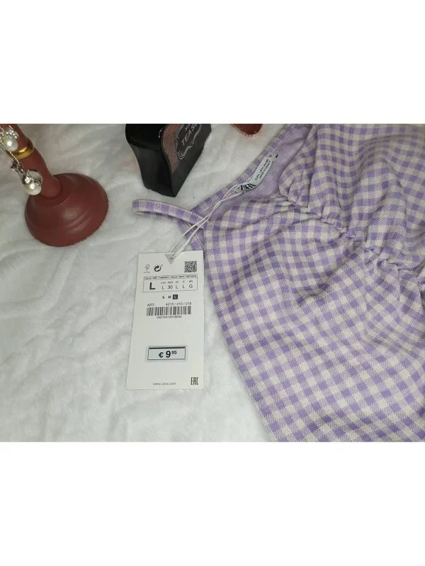 Top Zara L | Mov, Normal, Bumbac - Image 6