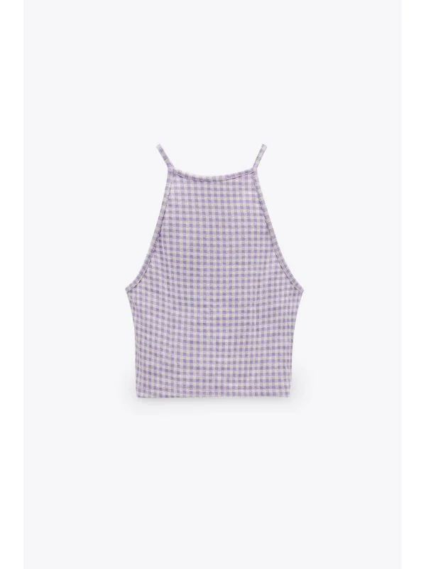 Top Zara L | Mov, Normal, Bumbac - Image 2