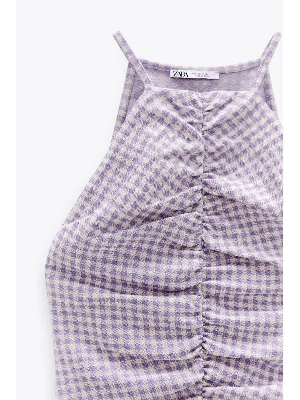 Top Zara L | Mov, Normal, Bumbac - Image 3