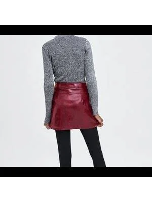 Fustă Zara M | Roșu, Mini, Poliester - Image 3