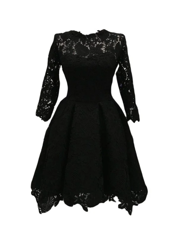 Rochie de seară CUSTOM MADE S-M | Negru, Midi