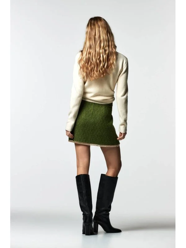 Fustă Zara XS | Verde, Mini, Tweed - Image 5