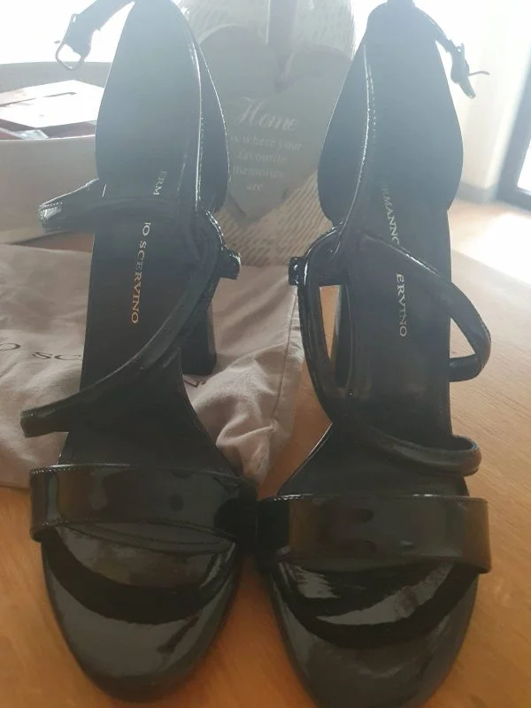 Sandale cu toc ERMANNO SCERVINO EU 39 | Negru, Piele naturală - Image 2