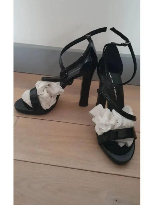 Sandale cu toc ERMANNO SCERVINO EU 39 | Negru, Piele naturală - Image 6