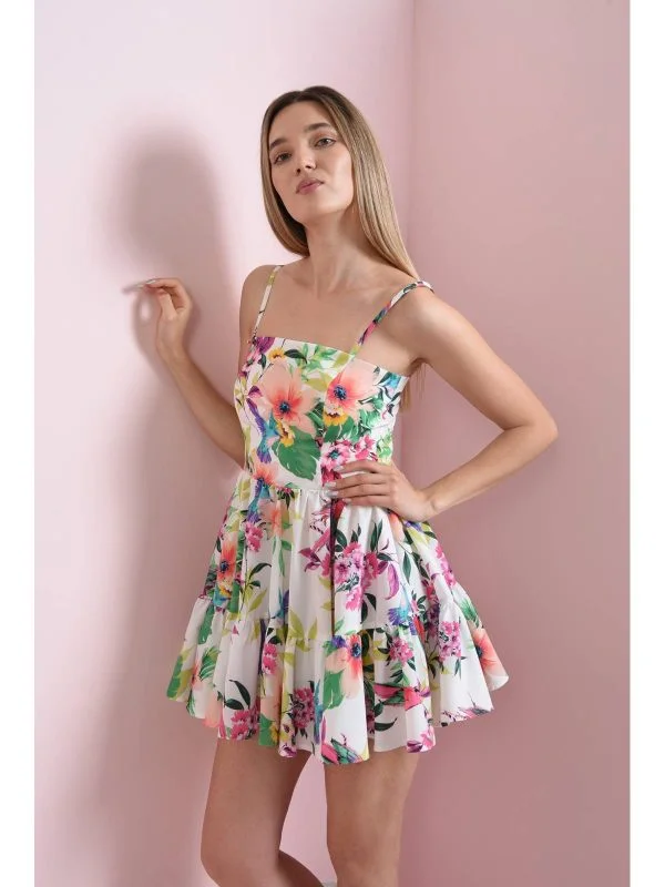 Rochie casual Poema EU 38 | Multicolor, Mini, Poliester - Image 3