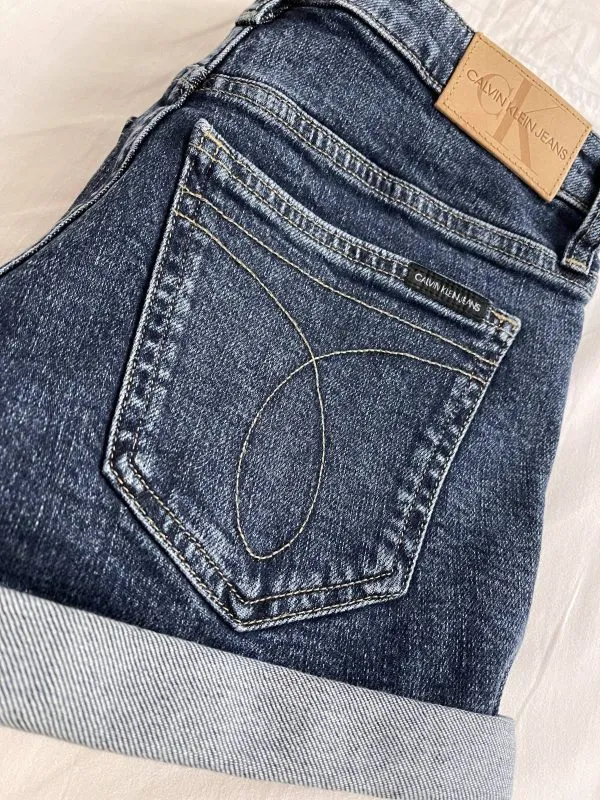 Blugi Calvin Klein S-M | Albastru, Scurți, Denim - Image 6