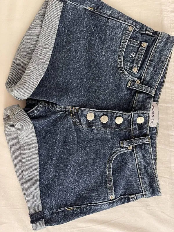 Blugi Calvin Klein S-M | Albastru, Scurți, Denim - Image 4