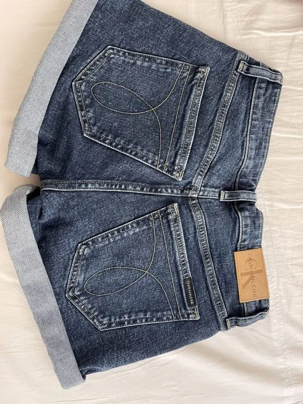Blugi Calvin Klein S-M | Albastru, Scurți, Denim - Image 5