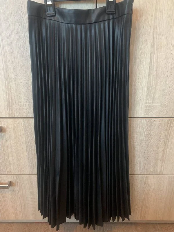 Fustă Stradivarius EU 38 | Negru, Midi, Piele ecologică - Image 6