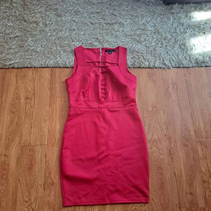 Rochie casual Amisu EU 40 | Roșu, Midi - Image 2